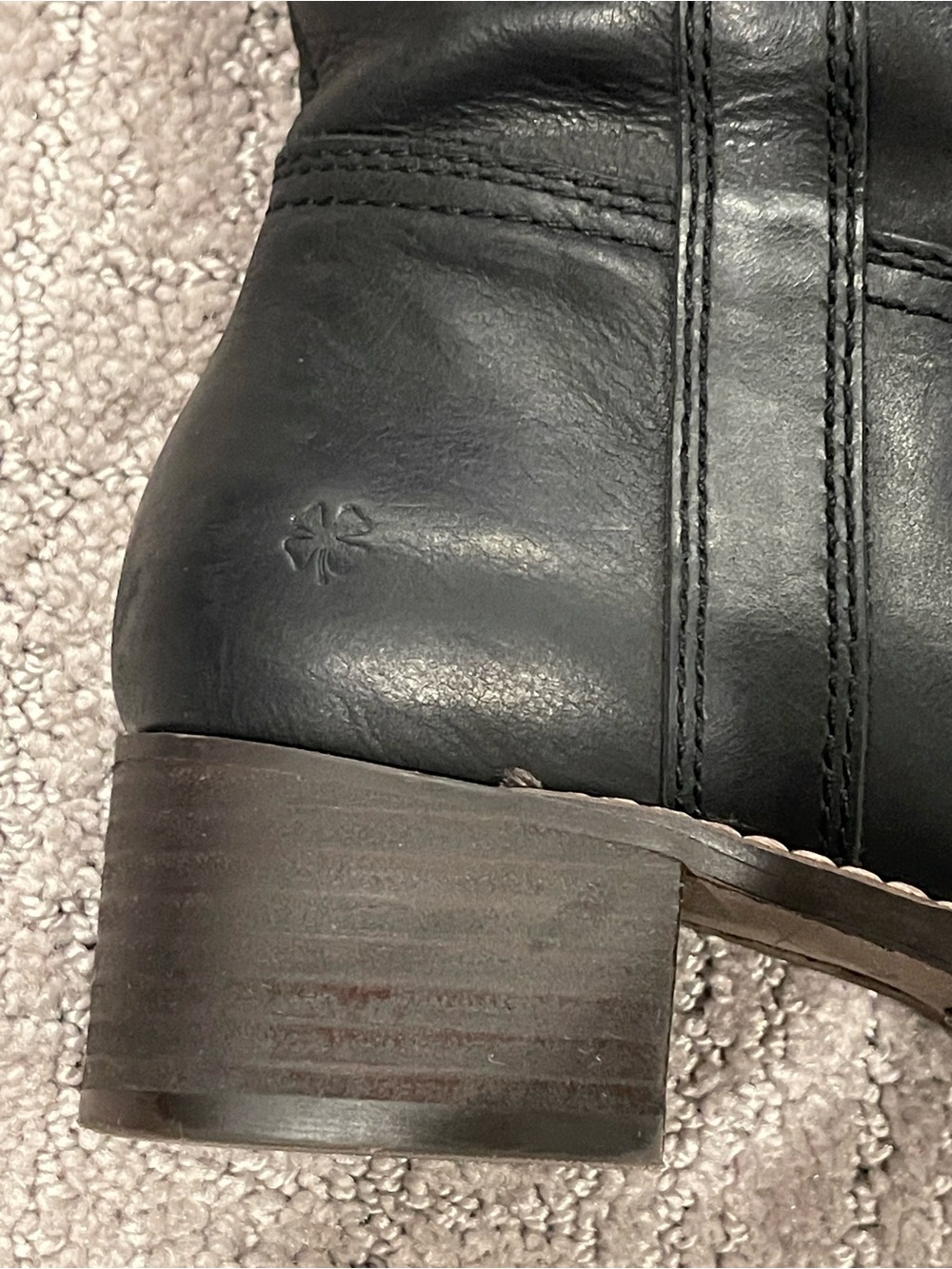 Lucky Brand Hybiscus Knee High Leather Black Boots, Block Heel, Round Toe, 7.5 - Picture 8 of 16